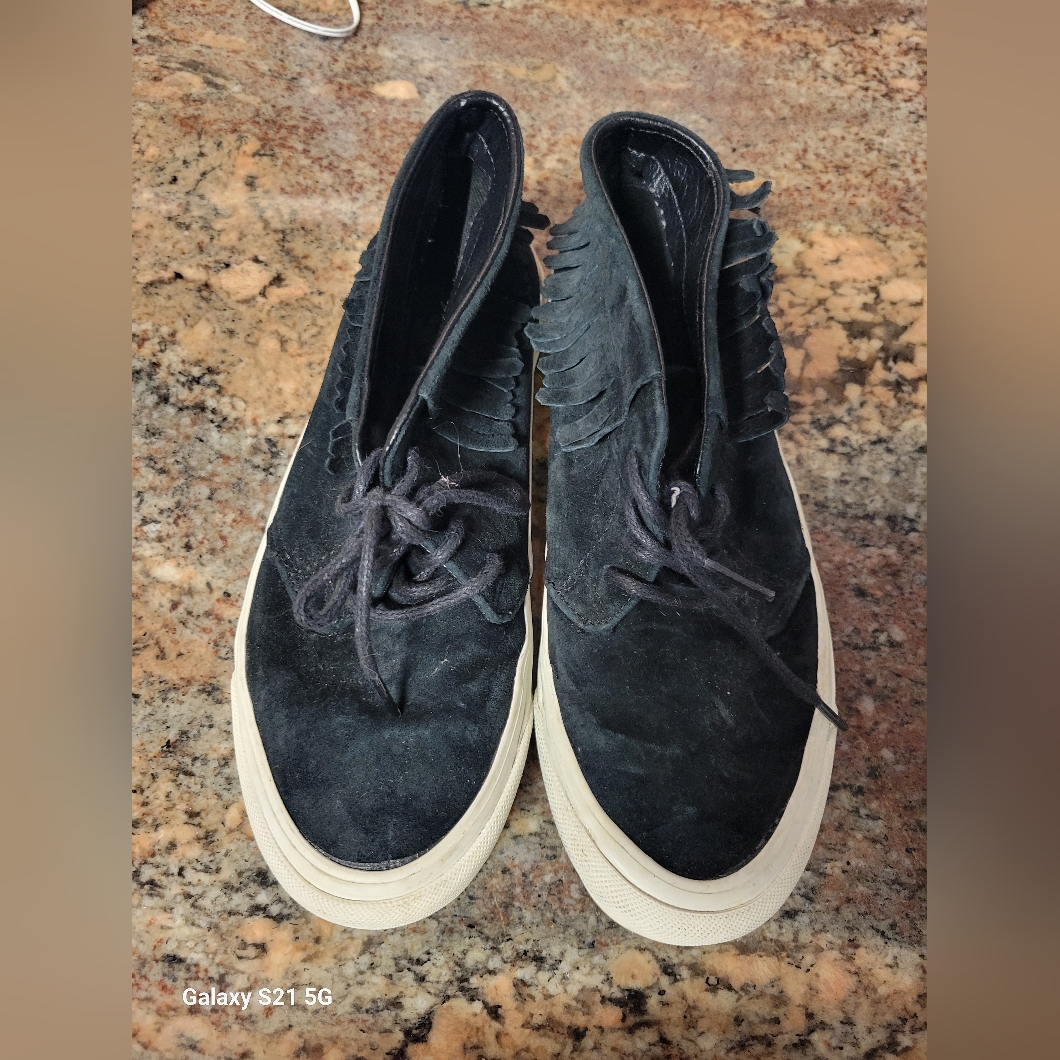 Suede Fringe High-Top Vans